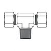 Tompkins Hydraulic Fitting-Metric CompressionL06(12X1.5)-02NPT MALE STUD BRANCH TEE MC6091-L06-L06-02